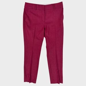LOFT Size 6 Slim Polyester Rayon Spandex Majenta Cranberry Red Ankle Pants